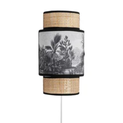 Applique Incurvée Ombrage Rotin Et Tissu Palmier Ostaria