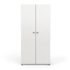 Demeyere Armoire 2 Portes Penderie + Lingère Izzy Blanc Et Bois