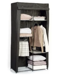 Armoire Modulable 3 Penderies / 5 étagères Noir 5Five -ATMOSPHERA Boutique armoire penderie 3 etageres noir 2