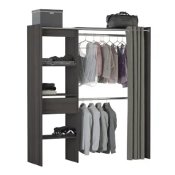 Demeyere Armoire/Placard Extensible SEATTLE Avec Rideau Chêne Vulcano -ATMOSPHERA Boutique armoire placard extensible seattle avec rideau chene vulcano 4