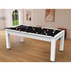 Billard Américain Arizona 7 Pieds Blanc Laqué / Tapis Noir -ATMOSPHERA Boutique billard americain arizona 7 pieds blanc tapis noir 2