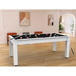 Billard Américain Arizona 7 Pieds Blanc Laqué / Tapis Noir -ATMOSPHERA Boutique billard americain arizona 7 pieds blanc tapis noir 6