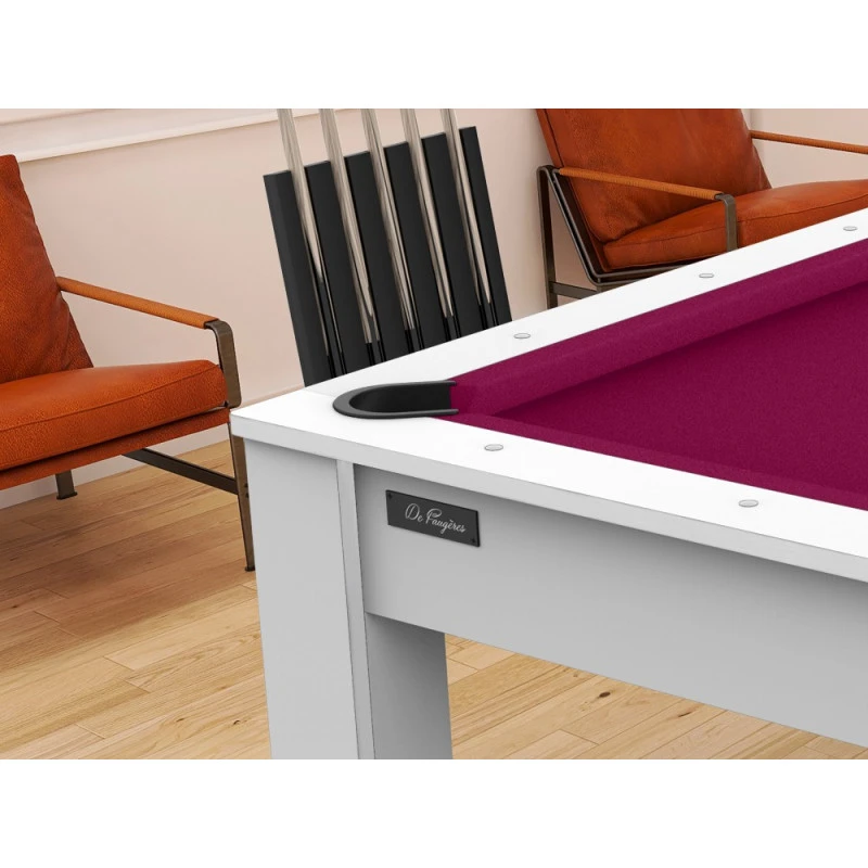 Billard Américain Arizona 7 Pieds Blanc Laqué / Tapis Prune 3 Billard Américain Arizona 7 Pieds Blanc Laqué / Tapis Prune – Image 3