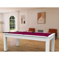 Billard Américain Arizona 7 Pieds Blanc Laqué / Tapis Prune 10 Billard Américain Arizona 7 Pieds Blanc Laqué / Tapis Prune -ATMOSPHERA Boutique billard americain arizona 7 pieds blanc tapis prune 3
