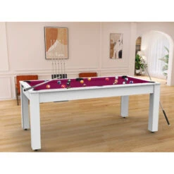 Billard Américain Arizona 7 Pieds Blanc Laqué / Tapis Prune 11 Billard Américain Arizona 7 Pieds Blanc Laqué / Tapis Prune -ATMOSPHERA Boutique billard americain arizona 7 pieds blanc tapis prune 4