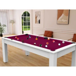 Billard Américain Arizona 7 Pieds Blanc Laqué / Tapis Prune 13 Billard Américain Arizona 7 Pieds Blanc Laqué / Tapis Prune -ATMOSPHERA Boutique billard americain arizona 7 pieds blanc tapis prune 6