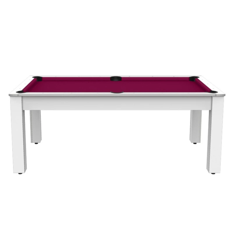 Billard Américain Arizona 7 Pieds Blanc Laqué / Tapis Prune 1 Billard Américain Arizona 7 Pieds Blanc Laqué / Tapis Prune