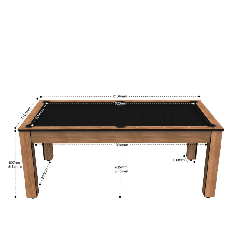 Billard Américain Arizona 7 Pieds Hêtre Boisé / Tapis Noir 2 Billard Américain Arizona 7 Pieds Hêtre Boisé / Tapis Noir – Image 2