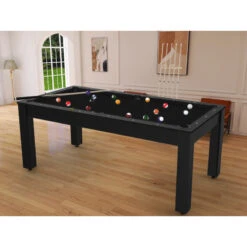 Billard Américain Arizona 7 Pieds Noir Grainé / Tapis Noir -ATMOSPHERA Boutique billard americain arizona 7 pieds noir graine tapis noir 5