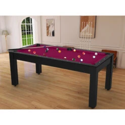 Billard Américain Arizona 7 Pieds Noir Grainé / Tapis Prune -ATMOSPHERA Boutique billard americain arizona 7 pieds noir graine tapis prune 5