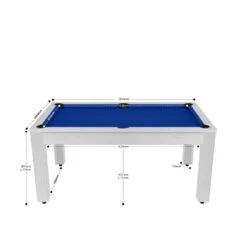 Billard Texas 6 Pieds - Coloris Blanc Boisé Tapis Bleu -ATMOSPHERA Boutique billard texas 6 pieds coloris blanc boise tapis bleu 3