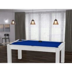 Billard Texas 6 Pieds - Coloris Blanc Boisé Tapis Bleu -ATMOSPHERA Boutique billard texas 6 pieds coloris blanc boise tapis bleu 5