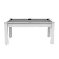 Billard Texas 6 Pieds - Coloris Blanc Laqué / Tapis Gris