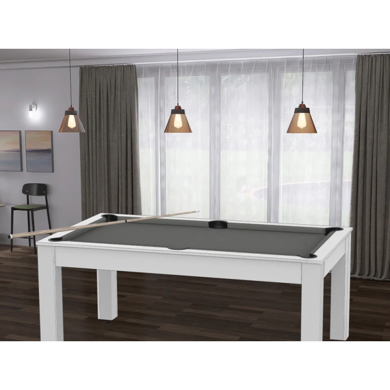 Billard Texas 6 Pieds - Coloris Blanc Laqué / Tapis Gris 6 Billard Texas 6 Pieds - Coloris Blanc Laqué / Tapis Gris – Image 6