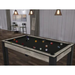 Billard Texas 6 Pieds - Coloris Industriel Tapis Noir -ATMOSPHERA Boutique billard texas 6 pieds coloris industriel tapis noir 6