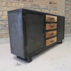 Buffet Métal Et Bois Jodhpur 2 Portes 4 Tiroirs -ATMOSPHERA Boutique buffet metal et bois jodhpur 2 portes 4 tiroirs 2