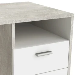 Demeyere Bureau Détroit Béton 1 Porte + 1 Niche + 1 Tiroir -ATMOSPHERA Boutique bureau detroit blanc beton 1 porte 1 niche 1 tiroir 5