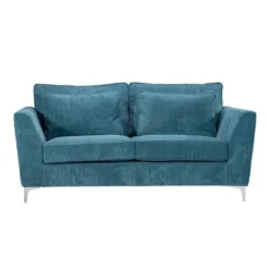 Canapé 2 Places Isla Velours Côtelé Bleu