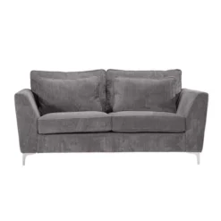 Canapé 2 Places Isla Velours Côtelé Gris