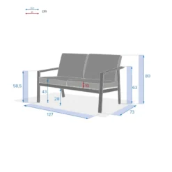 Canapé 2 Places Pavane Graphite Hespéride -ATMOSPHERA Boutique canape 2 places pavane graphite hesperide 3