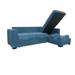 Canapé D'angle Joe Gauche Ou Droite Bleu Convertible Lit -ATMOSPHERA Boutique canape d angle joe gauche ou droite bleu convertible lit 2