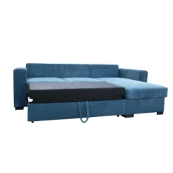 Canapé D'angle Joe Gauche Ou Droite Bleu Convertible Lit -ATMOSPHERA Boutique canape d angle joe gauche ou droite bleu convertible lit 3