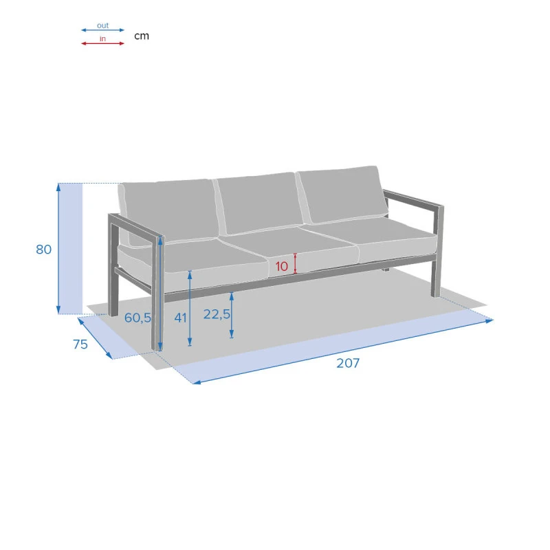Canapé De Jardin Jauca Noisette / Gris Boisé Hespéride 3 Canapé De Jardin Jauca Noisette / Gris Boisé Hespéride – Image 3