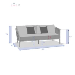 Canapé De Salon Extérieur 3 Places Embruns Hespéride -ATMOSPHERA Boutique canape de salon exterieur 3 places embruns hesperide 3