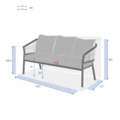 Canapé Extérieur 3 Places Oriengo Brique Hespéride 8 Canapé Extérieur 3 Places Oriengo Brique Hespéride -ATMOSPHERA Boutique canape exterieur 3 places oriengo brique hesperide 3