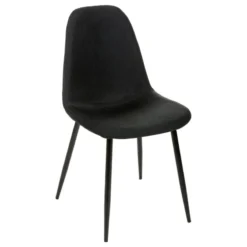 Chaise Tissu Et Métal Tyka Noir Atmosphera