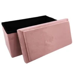 Coffre Banc Pliable Rose Compatible Briques -ATMOSPHERA Boutique coffre banc pliable rose compatible briques 4