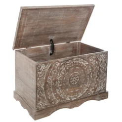 Coffre Chambre Shirel En Bois Blanchi Atmosphera -ATMOSPHERA Boutique coffre chambre shirel en bois blanchi atmosphera 2