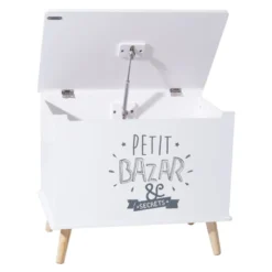 Coffre De Rangement "petit Bazar & Secrets" Blanc Atmosphera -ATMOSPHERA Boutique coffre de rangement petit bazar secret blanc atmosphera 2