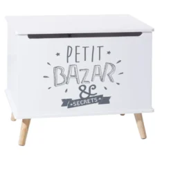 Coffre De Rangement "petit Bazar & Secrets" Blanc Atmosphera