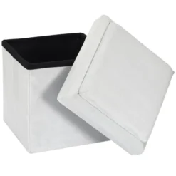 Coffre Pouf Pliable Gris Compatible Briques -ATMOSPHERA Boutique coffre pouf pliable gris compatible briques 6