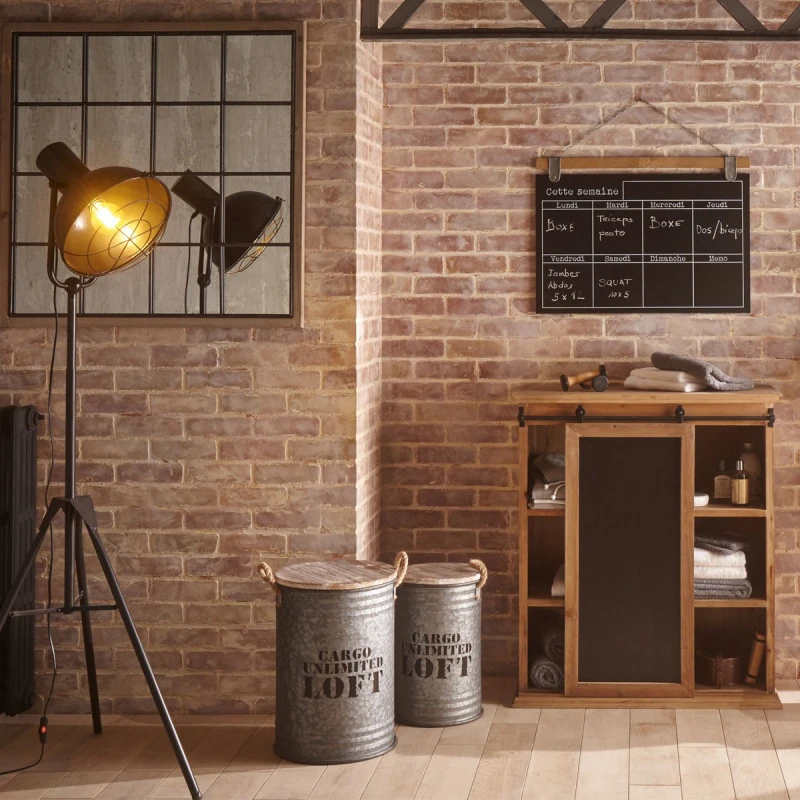 Coffres Bidons Gris Loft - Lot De 3 - Atmosphera 3 Coffres Bidons Gris Loft - Lot De 3 - Atmosphera – Image 3