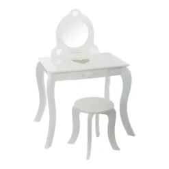Coiffeuse Avec Tabouret Enfant Blanc Atmosphera