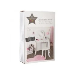 Coiffeuse Avec Tabouret Enfant Blanc Atmosphera -ATMOSPHERA Boutique coiffeuse avec tabouret pour enfant blanche 5