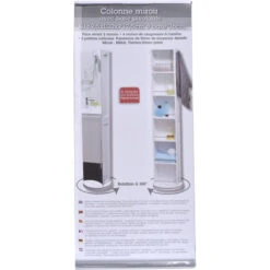Colonne Pivotante Blanche Avec Miroir Et Niches 5 Colonne Pivotante Blanche Avec Miroir Et Niches -ATMOSPHERA Boutique colonne miroir base pivotante 2