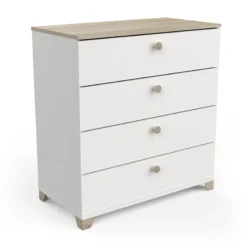 Demeyere Commode 4 Tiroirs Izzy Blanc Et Bois