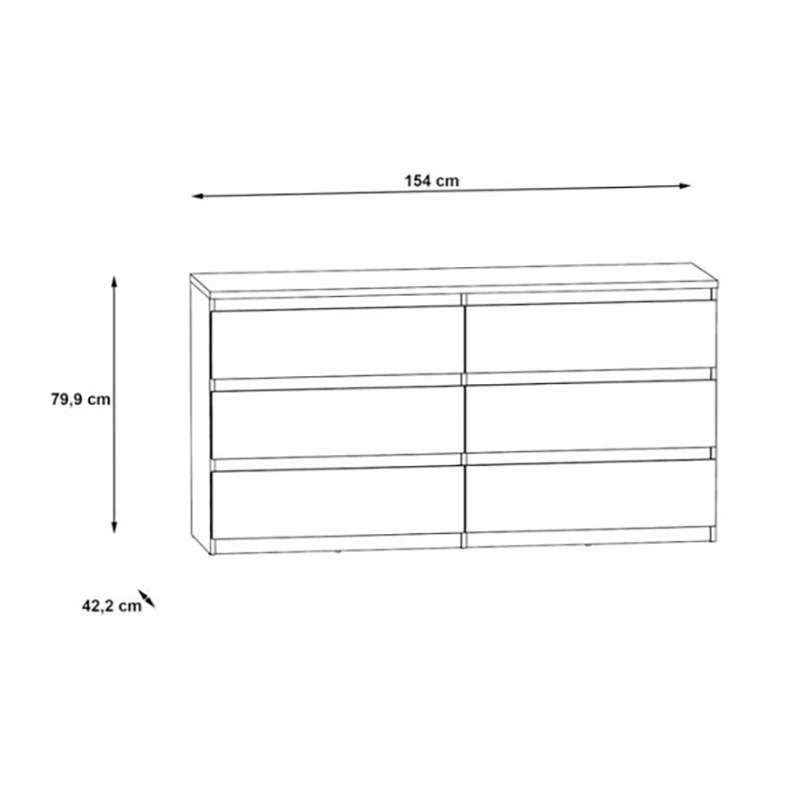 Commode 6 Tiroirs Chelsea Béton Gris Et Blanc 5 Commode 6 Tiroirs Chelsea Béton Gris Et Blanc – Image 5