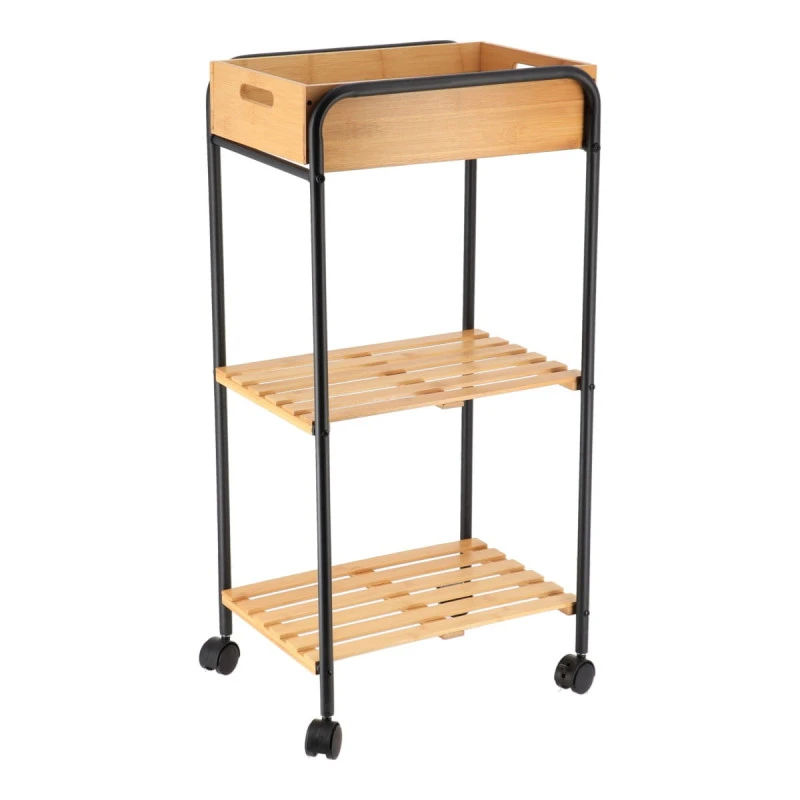 Desserte 1 Niche + 2 Niveaux Bambou/noir 1 Desserte 1 Niche + 2 Niveaux Bambou/noir