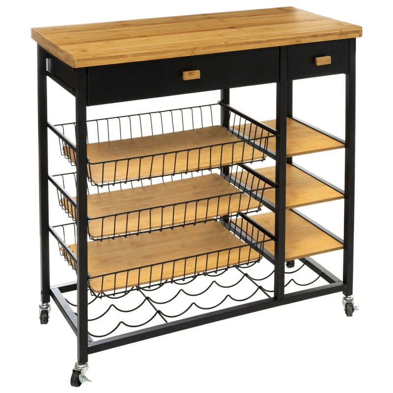 Desserte En Bambou Et Métal Nera 5five 1 Desserte En Bambou Et Métal Nera 5five