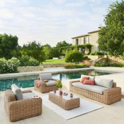 Fauteuil De Salon De Jardin Savinia Coloris Tahini Hespéride -ATMOSPHERA Boutique fauteuil de salon de jardin savinia coloris tahini hesperide 1 2