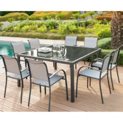 Fauteuil Empilable Piazza Hespéride Galet/graphite 12 Fauteuil Empilable Piazza Hespéride Galet/graphite -ATMOSPHERA Boutique fauteuil empilable piazza hesperide galet graphite 5