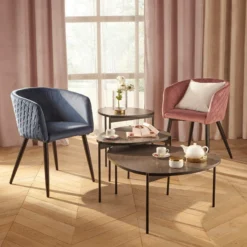 Fauteuil Séjour Marlo Bleu Canard Atmosphera -ATMOSPHERA Boutique fauteuil marlo bleu canard atmosphera 3