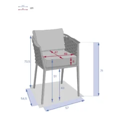 Fauteuil Repas Extérieur Embruns Mailles Hespéride 11 Fauteuil Repas Extérieur Embruns Mailles Hespéride -ATMOSPHERA Boutique fauteuil repas exterieur embruns mailles hesperide 5