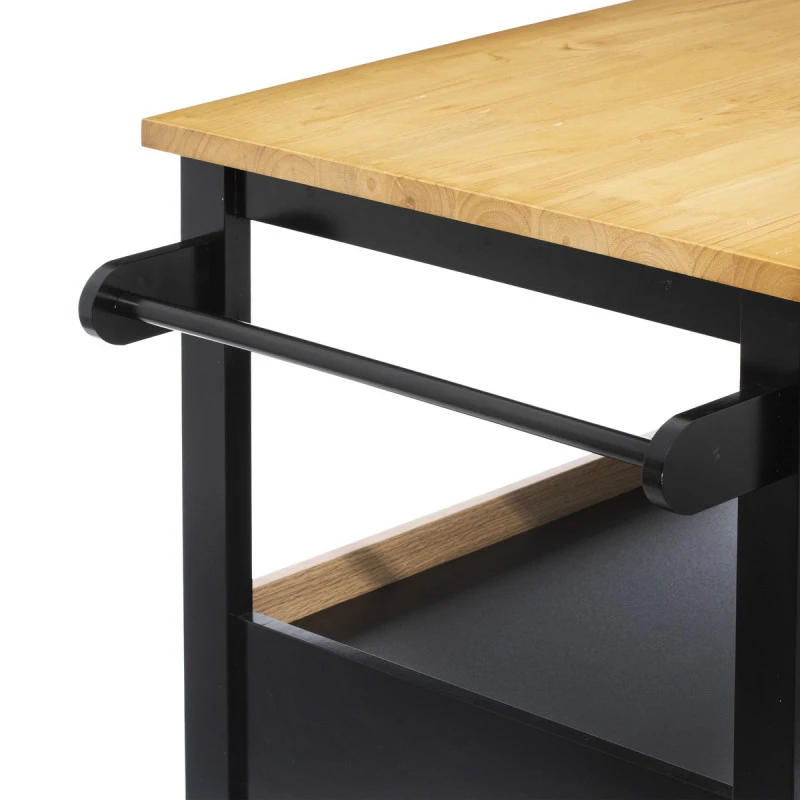 Ilot De Cuisine Noir Et Naturel 5Five 7 Ilot De Cuisine Noir Et Naturel 5Five – Image 7