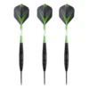Jeu De 3 Fléchettes Pro Pointe Acier 23g Cupra Vert