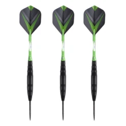Jeu De 3 Fléchettes Pro Pointe Acier 23g Cupra Vert